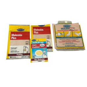 Dr. Scholl's Moleskin Plus Molefoam Padding Corn Cushion Cushlin Gel NIB NEW